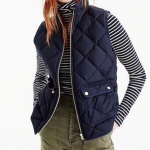 NEW J. Crew Blue Puffer vest with snap pockets size XL